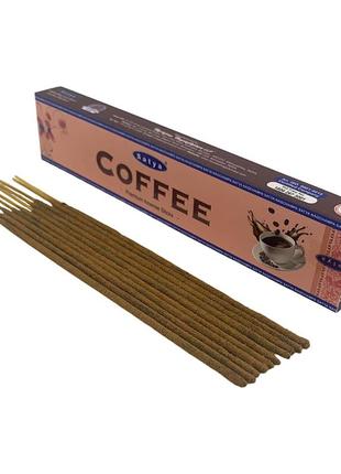 Пилкові аромапалички кава satya coffee premium incence sticks