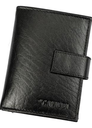 Чоловічий шкіряний гаманець cavaldi 0104l-bs rfid чорний -