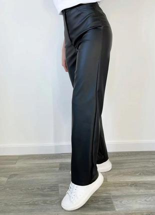 Прямі шкіряні брюки жіночі "bono" +великий розмір3 фото