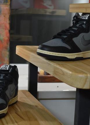 Nike dunk high retro premium se classics casual shoes grey/black dv7216-001  eu -43 (27.5 cm)1 фото