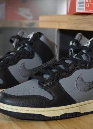 Nike dunk high retro premium se classics casual shoes grey/black dv7216-001  eu -43 (27.5 cm)2 фото