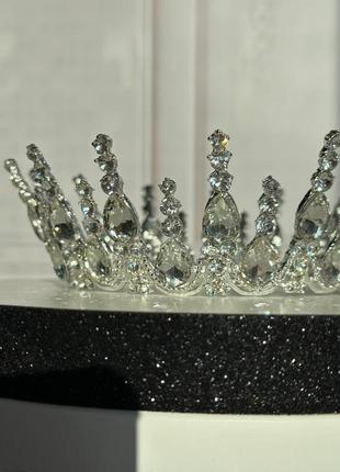 Серебристая корона на голову или торт2 фото