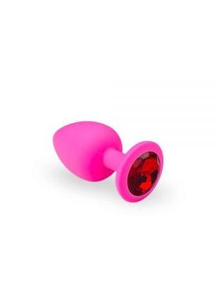 Силіконовий анальний затор pink silicone ruby, s