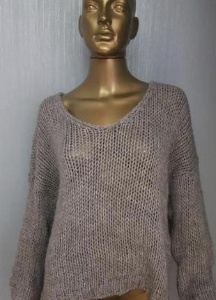 Тёплый свитер крупной вязки итальянского бренда шерсть + альпака