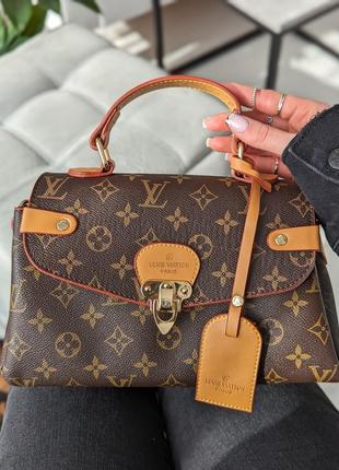 Сумка женская луи витон через плечо, саквояж louis vuitton коричневая + рыжый