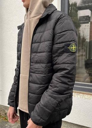 Балонова зимово-осіння куртка stone island/брендова чоловіча куртка стон айленд в чорному кольорі стон исланд