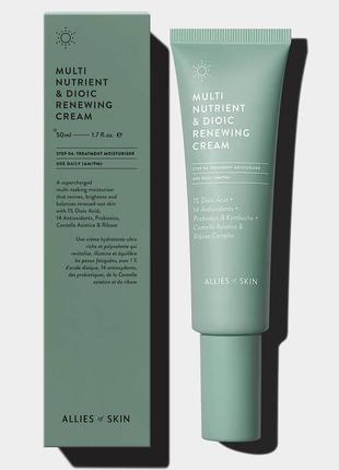 Мультифункціональний крем для обличчя allies of skin multi nutrient & dioic renewing cream 50 мл1 фото