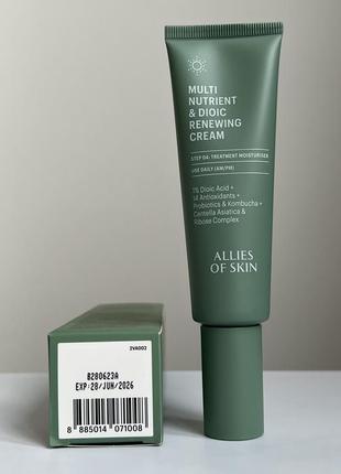 Мультифункціональний крем для обличчя allies of skin multi nutrient & dioic renewing cream 50 мл3 фото