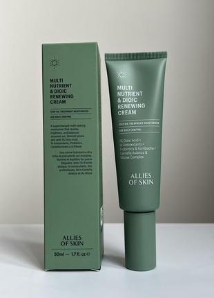 Мультифункціональний крем для обличчя allies of skin multi nutrient & dioic renewing cream 50 мл5 фото