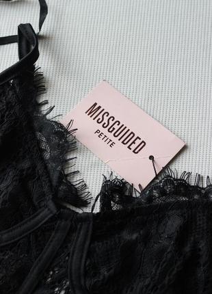 Чорний мереживний боді новий бренд missguided розмір s-m3 фото