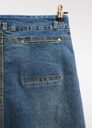 Трендова джинсова юбка трапеція3 фото
