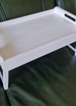 Столик для завтрака деревянный складной 43 см * 27.5 см, высота на ножках 20.5 см1 фото