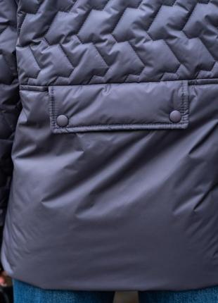 Демісезонна куртка з еко-хутром к-309, бузковий8 фото