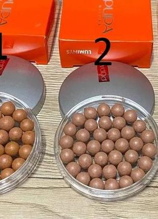 Кулькові рум'яна pupa milano luminous touch blusher fard cotto effetto velluto (тон №1, 2)