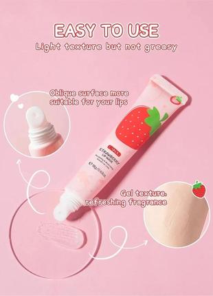 Маска для губ laikou strawberry lip mask, поживна з екстрактом полуниці 18g3 фото