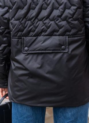 Демисезонная куртка с эко-мехом к-309, черный9 фото
