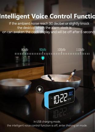 Настільний цифровий годинник latec, ‎синій7 фото