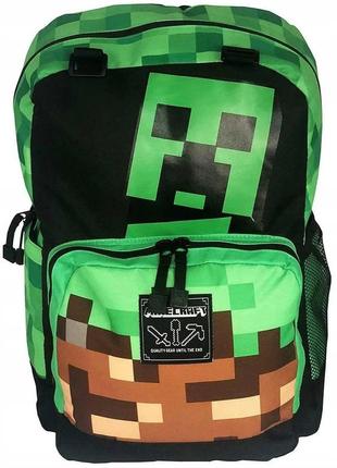 Рюкзак jinx minecraft крипер чорний із зеленим