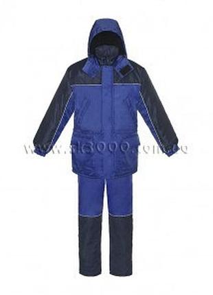 Костюм утеплений форвард темно-синій з сигнальним кантом
