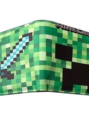 Гаманець minecraft creeper алмазний меч зелений