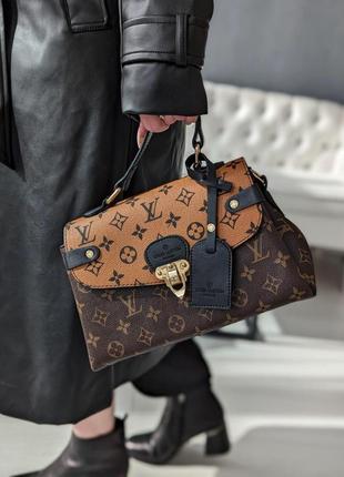 Сумка женская луи витон через плечо, саквояж louis vuitton коричневая моногам