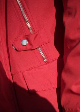 Мужская красная зимняя теплая куртка парка с мехом и капюшоном, турция3 фото