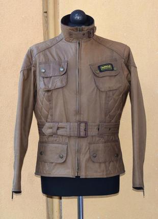 Оригінальна вощена куртка barbour international biker wax jacket вакс в мото байкерському стилі3 фото