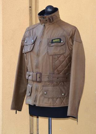 Оригінальна вощена куртка barbour international biker wax jacket вакс в мото байкерському стилі1 фото