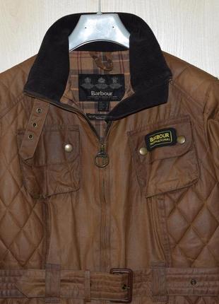 Оригінальна вощена куртка barbour international biker wax jacket вакс в мото байкерському стилі2 фото