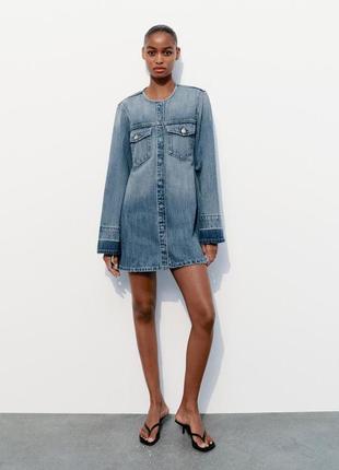 Коротка синя джинсова сукня zara new