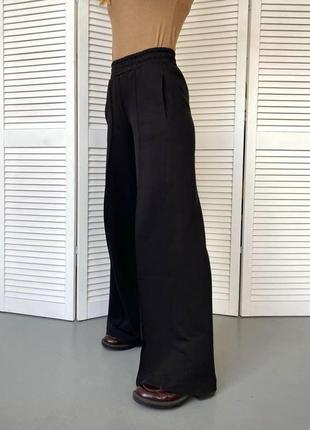 Стильные женские штаны палаццо петля широкие р. xs, s, m, l, xl (40-50) не кашлатятся чорные2 фото