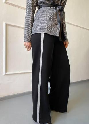 Стильные женские штаны палаццо петля широкие р. xs, s, m, l, xl (40-50) не кашлатятся чорные8 фото