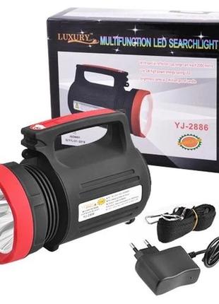 Аккумуляторный фонарик luxury yj-2886 с функцией power bank фонарь-прожектор