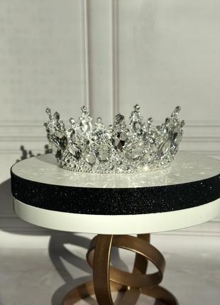 Фантастическая корона с  камнями swarovski, серебро