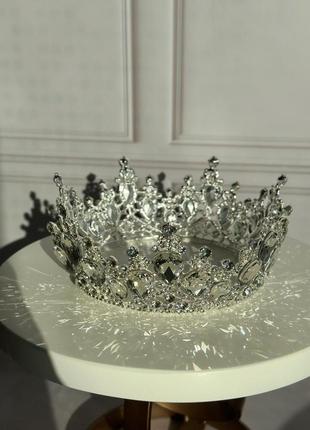 Фантастическая корона с  камнями swarovski, серебро2 фото