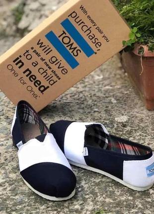 Мужские белые с синим летние текстильные эспадрильи toms