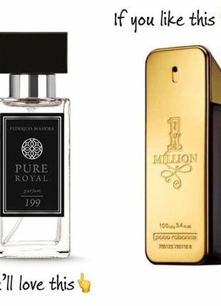 Парфуми для чоловіків federico mahora pure royal 199 (paco rabanne one million)1 фото