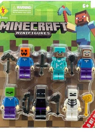 Набір фігурок майнкрафт minecraft figures 6 шт