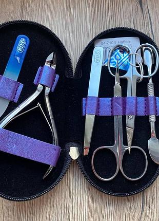 Набір манікюрний kds 04-7104 (фіолетовий, рожевий, блакитний)