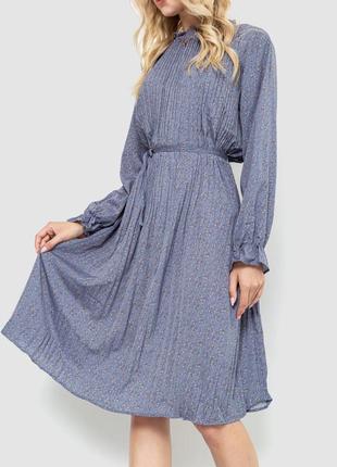 Платье свободного кроя шифоновое, цвет джинс, 204r701