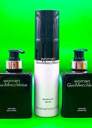 Набор gian marco venturi woman лосьон 300 ml + дезодорант 150 ml + гель для душа 300 ml