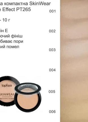 Пудра для лица матирующая topface skin wear matte effect №0023 фото