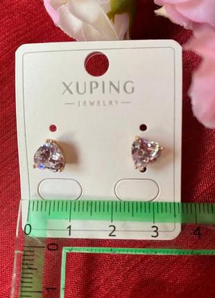 Серьги сердечки xuping jewelry из нержавеющей стали2 фото