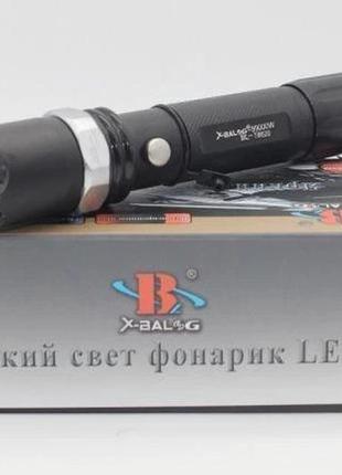 Мощный ручной фонарик bailong 1000w bl-t8626 черный, аккумуляторный светодиодный фонарик