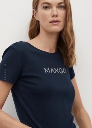 Женская футболка mango с лого оригинал2 фото