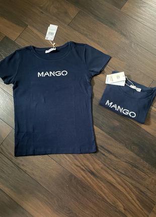 Женская футболка mango с лого оригинал3 фото