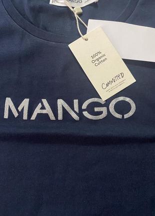 Женская футболка mango с лого оригинал5 фото