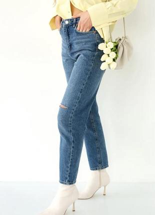 Прямі джинси з декоративними розрізами5 фото