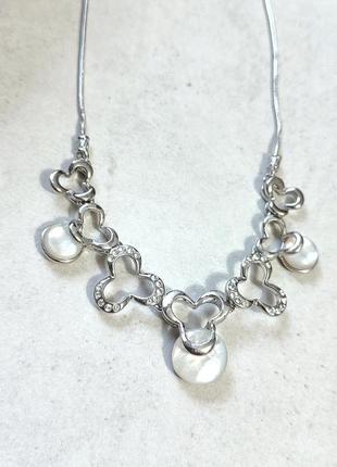 Жіноче намисто,  ювелірний сплав, натуральний перламутр.