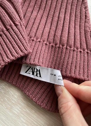 Топ zara в рубчик рожевий бежевий6 фото